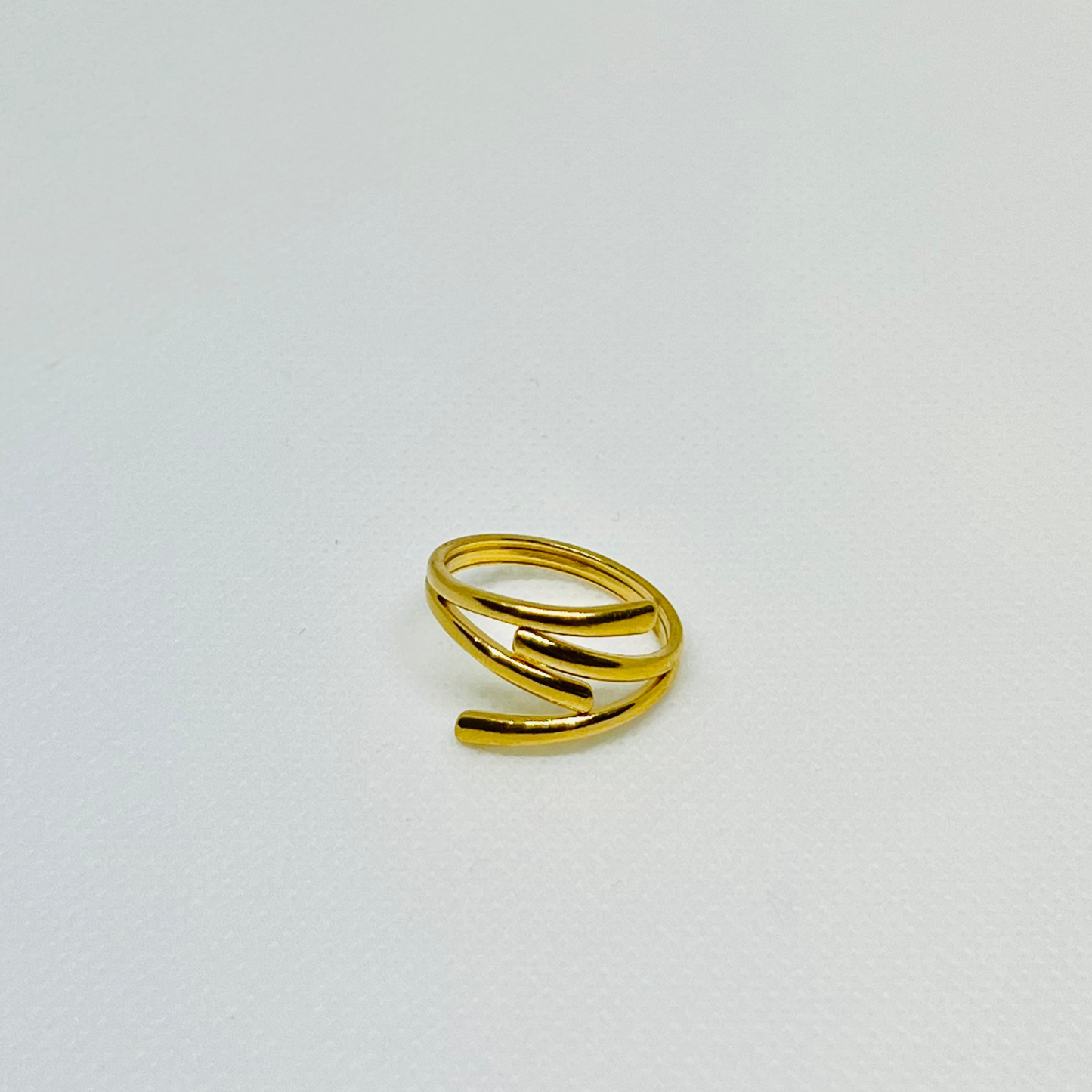 ANILLO LINES ACERO BAÑADO EN ORO