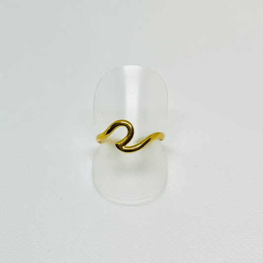 ANILLO OLA DE MAR BAÑADO EN ORO