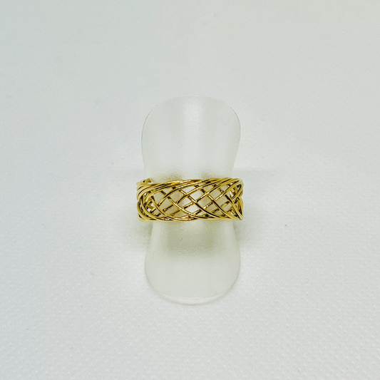 ANILLO MULTI CROSS BAÑADO EN ORO