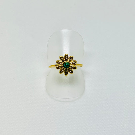 ANILLO FLOR BAÑADO EN ORO