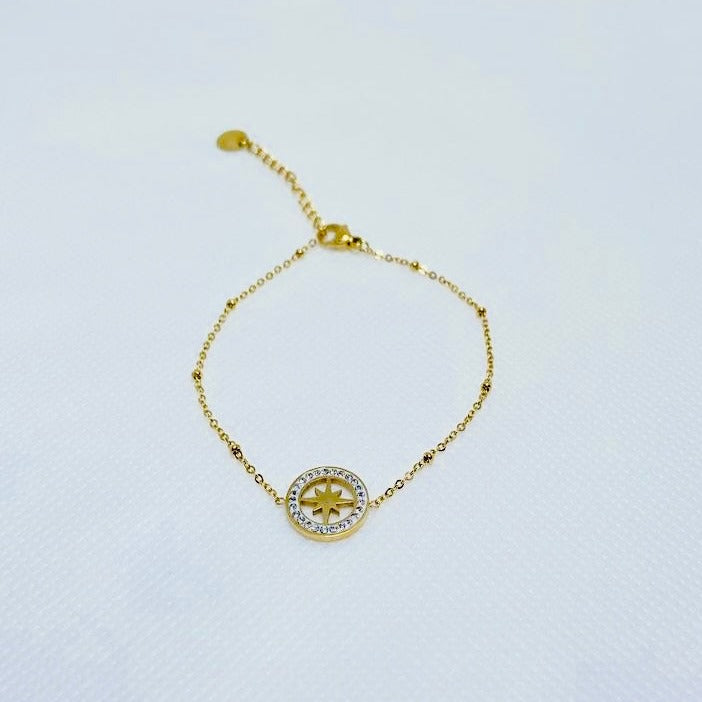 PULSERA COMPASS BAÑADA EN ORO